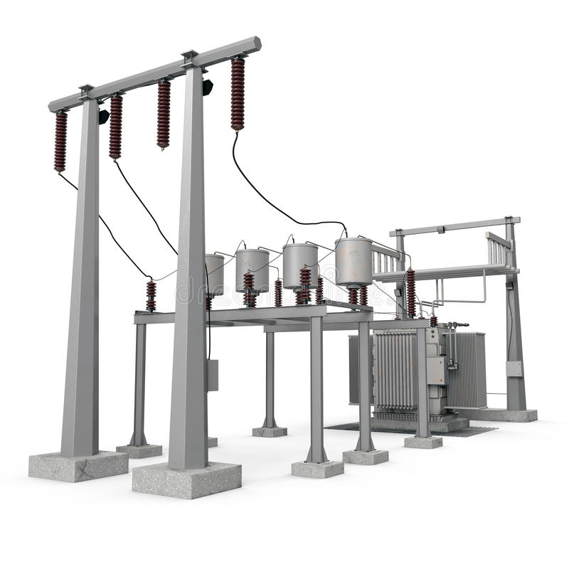 high-voltage-electric-power-substation-white-d-illustration-background-92677453